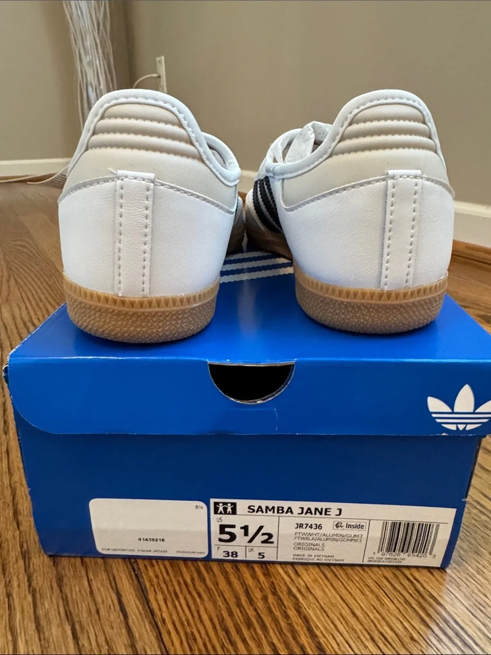BRAND NEW UNWORN Adidas Women’s Samba Jane 3 White Black Velcro Sneakers